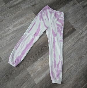 Billabong Girls Medium Purple & WhiteTie-Dye Joggers